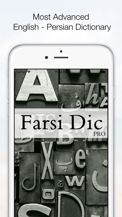 Emulate iPhone app Farsi Dic Pro using MyAndroid