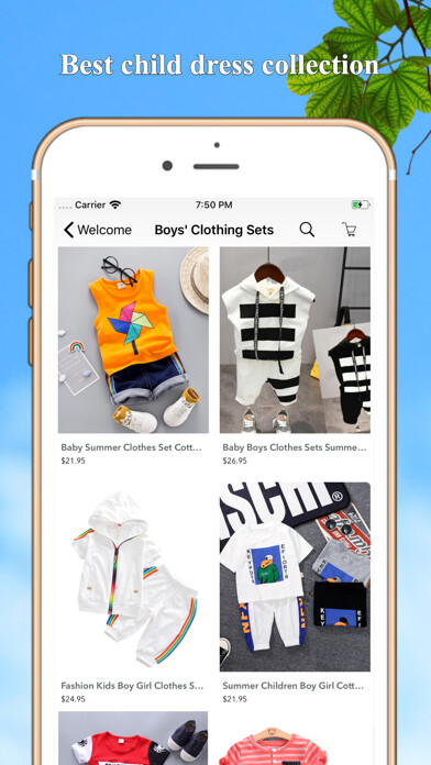 Emulate iPhone app Fashion baby online shopping using MyAndroid