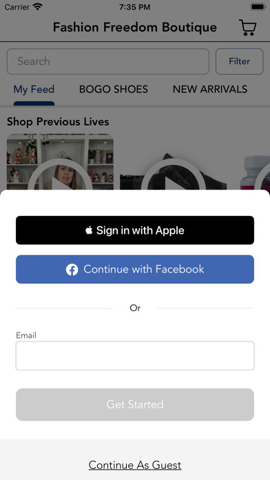 Emulate iPhone app Fashion Freedom Boutique using MyAndroid