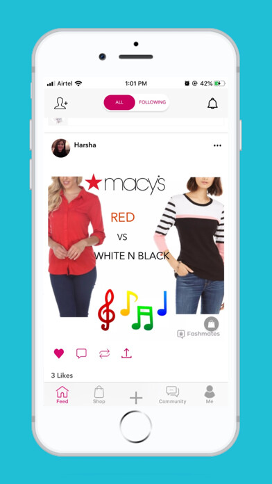 Emulate iPhone app Fashmates - Social Fashion App using MyAndroid