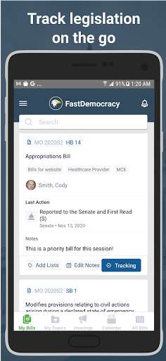 Run android online APK FastDemocracy - Legislation Tracker from MyAndroid or emulate FastDemocracy - Legislation Tracker using MyAndroid