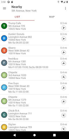 Run android online APK Fast Food Locator from MyAndroid or emulate Fast Food Locator using MyAndroid
