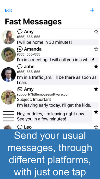 Emulate iPhone app Fast Messages & Widgets using MyAndroid