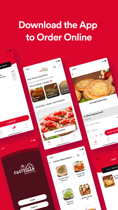Emulate iPhone app Fast Pizza and Salad Bar using MyAndroid