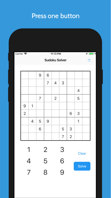 Emulate iPhone app Fast Sudoku Solver using MyAndroid