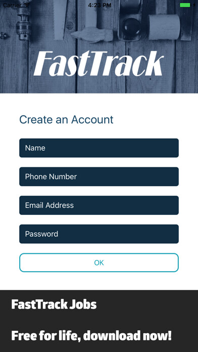 Emulate iPhone app FastTrack Jobs using MyAndroid