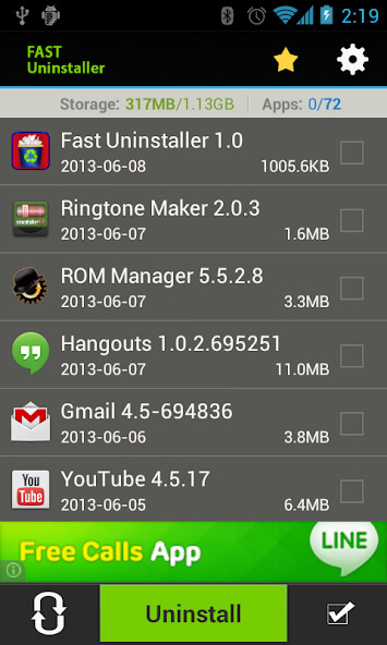 Run android online APK Fast Uninstaller from MyAndroid or emulate Fast Uninstaller using MyAndroid