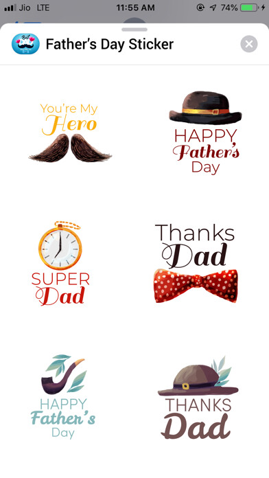 Emulate iPhone app Father’s Day Stickers 2020 using MyAndroid