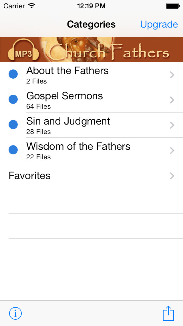 Emulate iPhone app Fathers of the Catholic Church Audio Library (was MP3 Catholic Sermons) using MyAndroid
