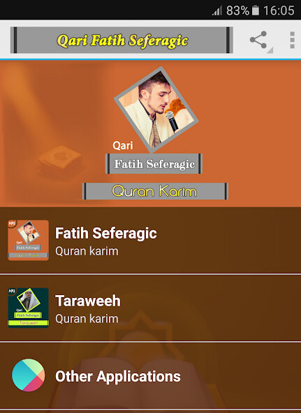 Run android online APK Fatih Seferagic quran mp3 from MyAndroid or emulate Fatih Seferagic quran mp3 using MyAndroid