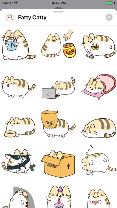 Emulate iPhone app Fatty Catty Animated Stickers using MyAndroid