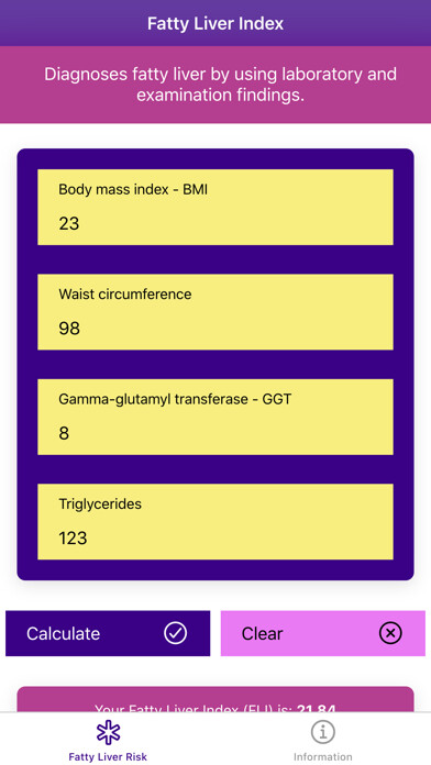 Emulate iPhone app Fatty Liver Risk Calculator using MyAndroid Emulate iPhone app Fatty Liver Risk Calculator using MyAndroid