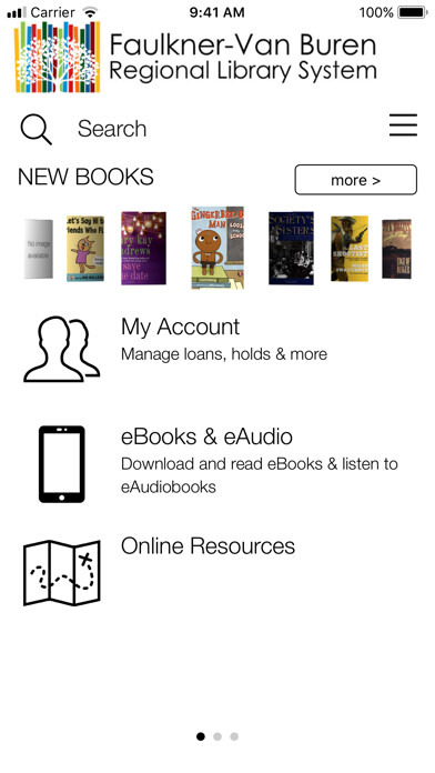 Emulate iPhone app Faulkner - Van Buren Library using MyAndroid