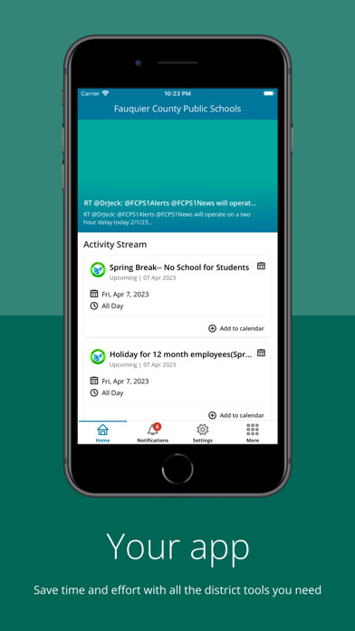 Emulate iPhone app Fauquier County Public Schools using MyAndroid