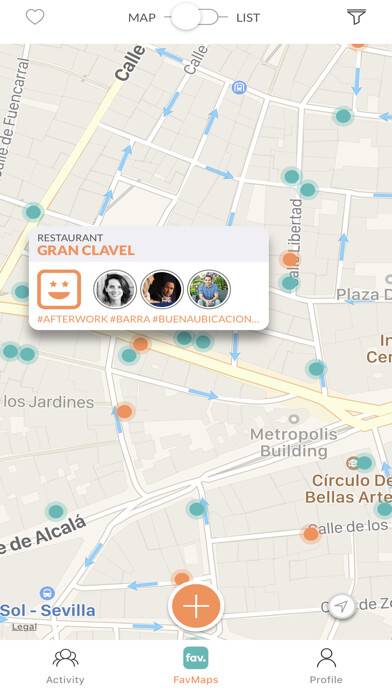 Emulate iPhone app FavMaps using MyAndroid