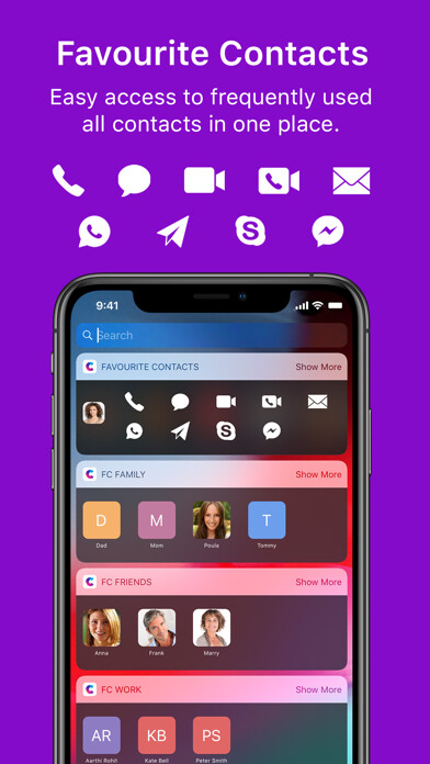 Emulate iPhone app Favorite Contact Launcher App using MyAndroid