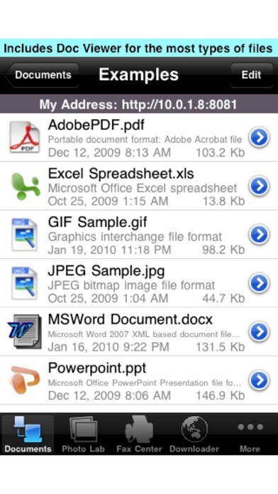 Emulate iPhone app Fax Print Share Lite (+ Postal Mail and Postcards) using MyAndroid