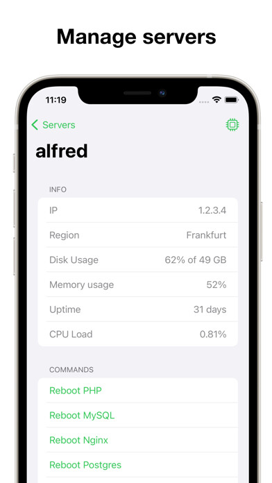 Emulate iPhone app F-Bar for Laravel Forge using MyAndroid