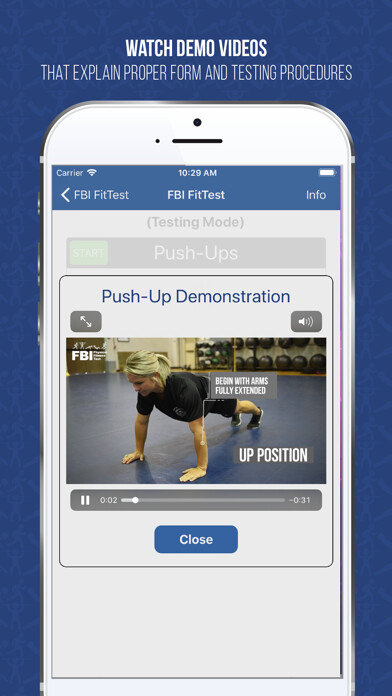Emulate iPhone app FBI FitTest using MyAndroid