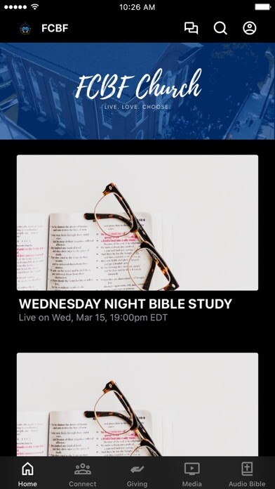 Emulate iPhone app FCBF Church using MyAndroid