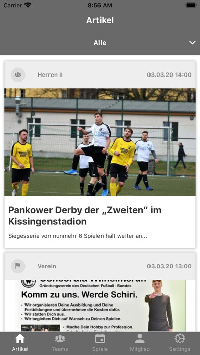 Emulate iPhone app FC Concordia Wilhelmsruh using MyAndroid