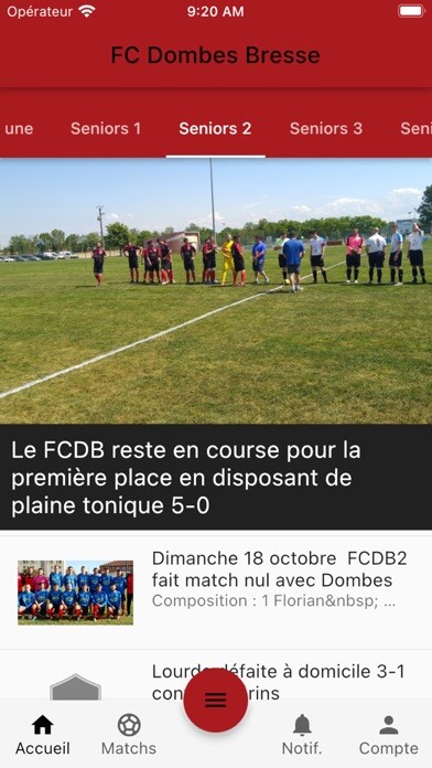 Emulate iPhone app FC Dombes Bresse using MyAndroid