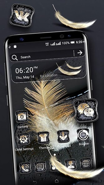 Run android online APK Feather Black Water Drop Theme from MyAndroid or emulate Feather Black Water Drop Theme using MyAndroid