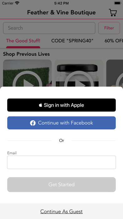 Emulate iPhone app Feather & Vine Boutique using MyAndroid Emulate iPhone app Feather & Vine Boutique using MyAndroid
