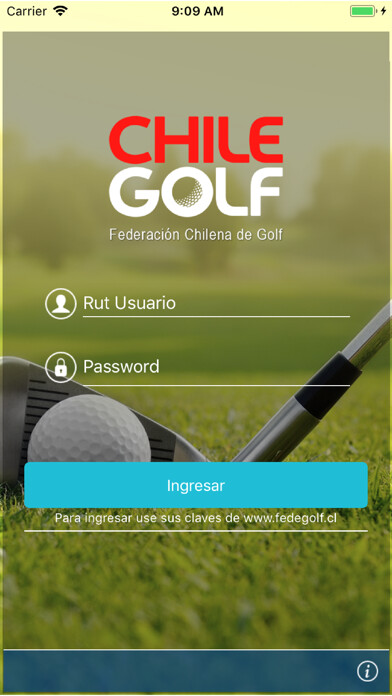 Emulate iPhone app FedeGolf Chile using MyAndroid