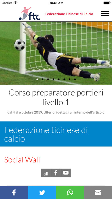 Emulate iPhone app Federazione Ticinese di Calcio using MyAndroid
