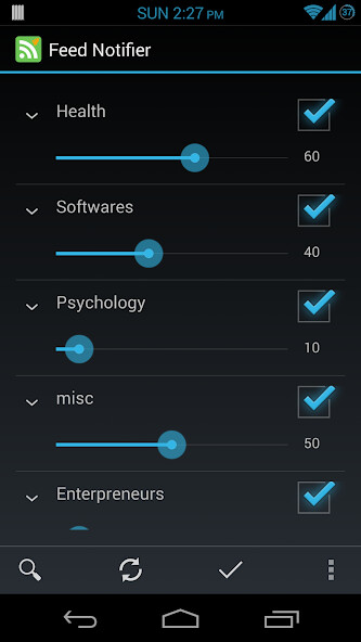 Run android online APK Feed Notifier from MyAndroid or emulate Feed Notifier using MyAndroid