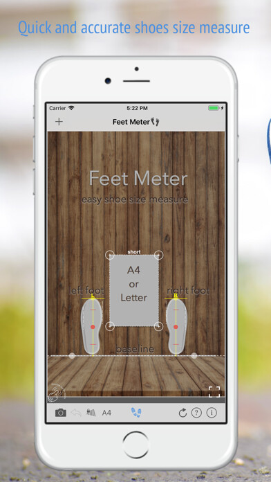 Emulate iPhone app Feet Meter measure shoe size using MyAndroid Emulate iPhone app Feet Meter measure shoe size using MyAndroid