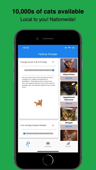 Emulate iPhone app Feline Finder - When Adopting using MyAndroid