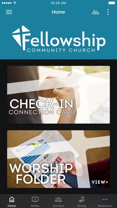 Emulate iPhone app Fellowship Community Church-IA using MyAndroid