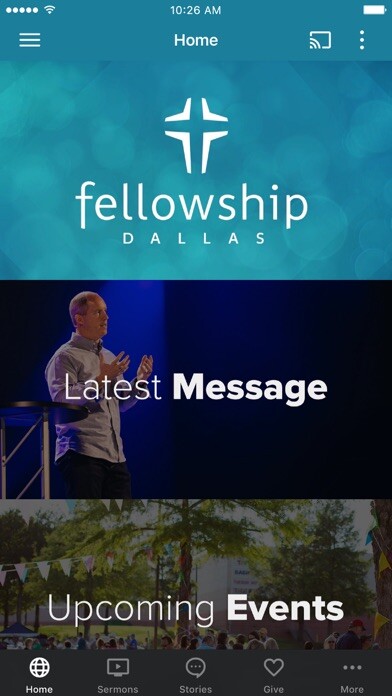 Emulate iPhone app Fellowship Dallas using MyAndroid