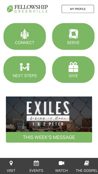 Emulate iPhone app Fellowship Greenville using MyAndroid