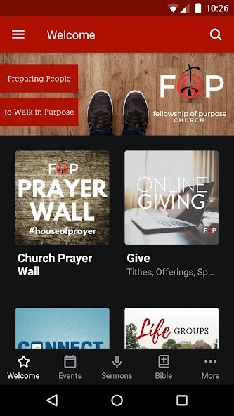 Emulate iPhone app Fellowship of Purpose Church using MyAndroid Emulate iPhone app Fellowship of Purpose Church using MyAndroid