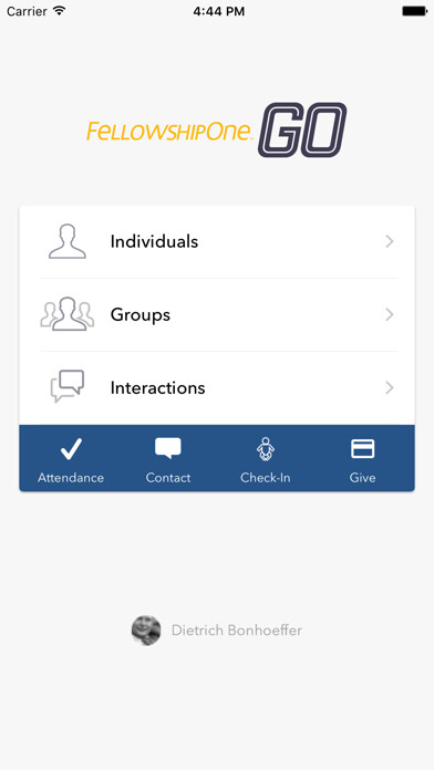 Emulate iPhone app FellowshipOne Go using MyAndroid