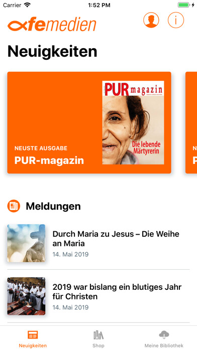 Emulate iPhone app Fe-Medien – Digitalangebot using MyAndroid