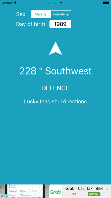 Emulate iPhone app Feng Shui Compass Free using MyAndroid