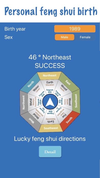 Emulate iPhone app Feng shui Compass in English using MyAndroid
