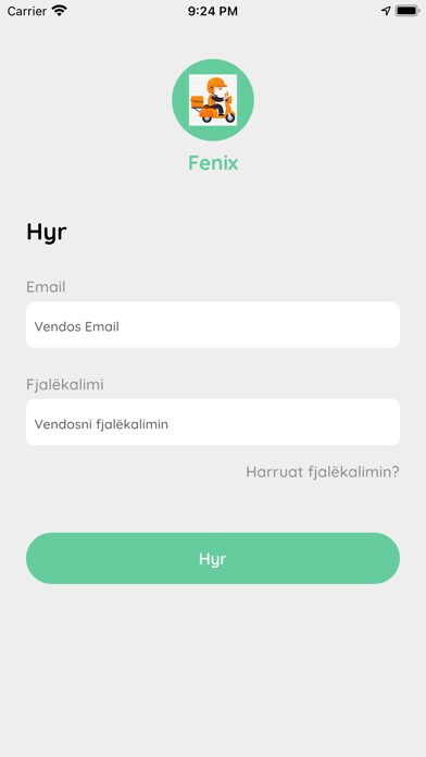 Emulate iPhone app Fenix Delivery using MyAndroid