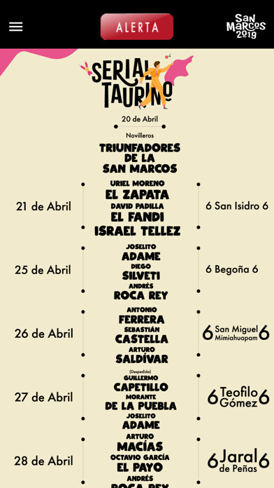 Emulate iPhone app Feria Nacional San Marcos 2019 using MyAndroid