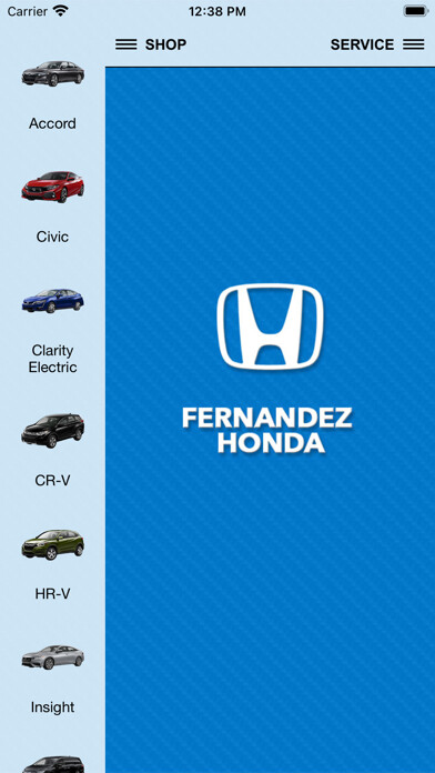 Emulate iPhone app Fernandez Honda using MyAndroid