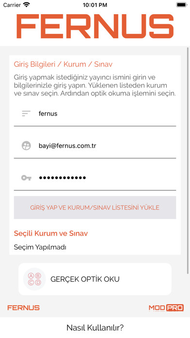 Emulate iPhone app FERNUS Optik Okuyucu using MyAndroid Emulate iPhone app FERNUS Optik Okuyucu using MyAndroid
