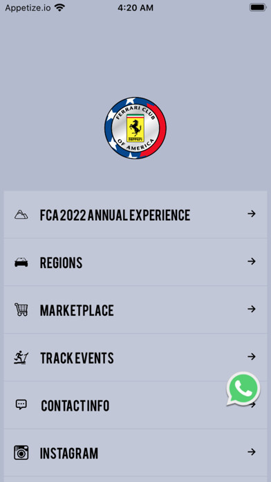 Emulate iPhone app Ferrari Club of America app using MyAndroid Emulate iPhone app Ferrari Club of America app using MyAndroid