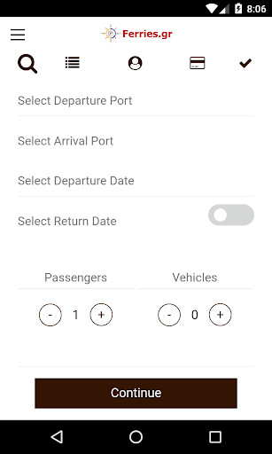 Emulate Android APK Ferries.gr - Tickets Online