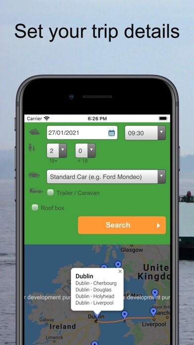 Emulate iPhone app Ferry Cruise Ticket using MyAndroid
