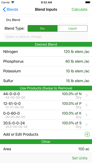 Emulate iPhone app Fertilizer Blend Calculator using MyAndroid Emulate iPhone app Fertilizer Blend Calculator using MyAndroid