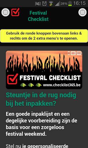 Emulate Android APK Festival Calendar Checklist (NL)